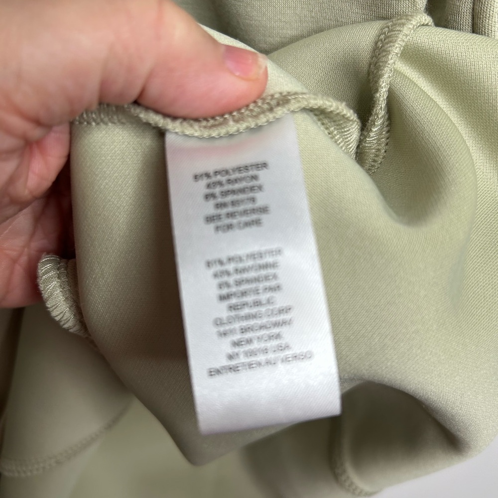 Elie Tahari Women’s L Drawstring Knee Length Dress Pockets Olive 4541 - Picture 7 of 11